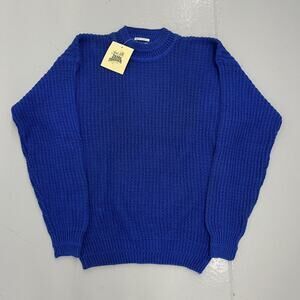 NOS Vintage 90s Sears Blue Ribbed Cotton Sweater